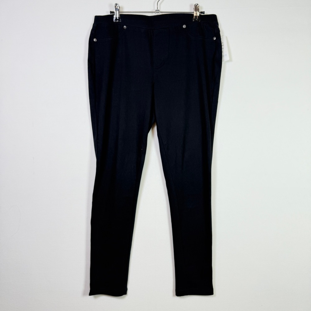 STYLE & CO Deep Black Twill Pull On Leggings Size PL